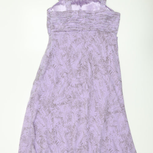 Jacques Vert Women's Purple Floral Dress UK 12