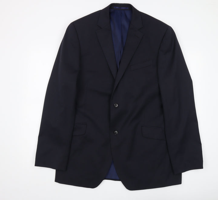 Austin Reed Men's Blue Suit Jacket 44L Long Formal Wear