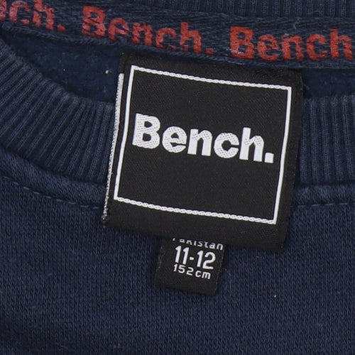 Bench Boys Blue Pullover Sweatshirt, Logo, 11-12 Years