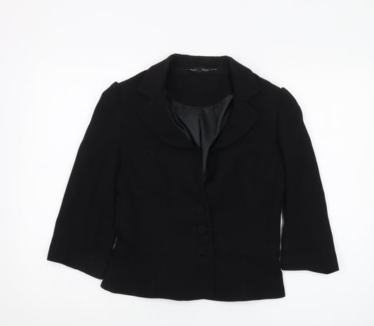 Laura Ashley Women's Black Blazer, UK 10, 3/4 Sleeve