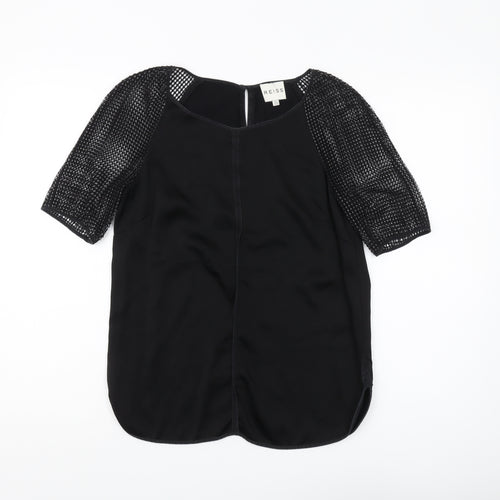Reiss Women's Black Short Sleeve Blouse Size 8