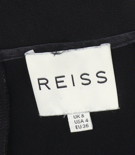 Reiss Women's Black Short Sleeve Blouse Size 8