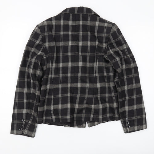 Alexon Women's Black Plaid Blazer Size 10 Classic Vintage