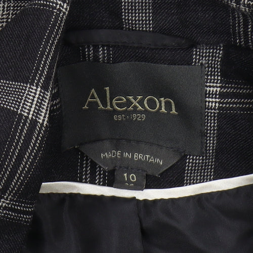 Alexon Women's Black Plaid Blazer Size 10 Classic Vintage
