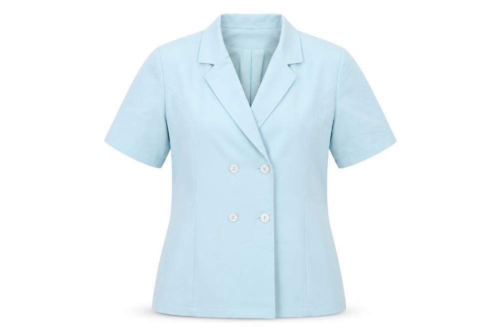 Front view of Eastex Women's Blue Suit Jacket -, size 10, Classic Fit