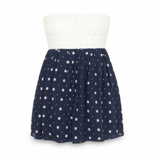 Soulcal & Co Women's Strapless Navy Floral Dress S