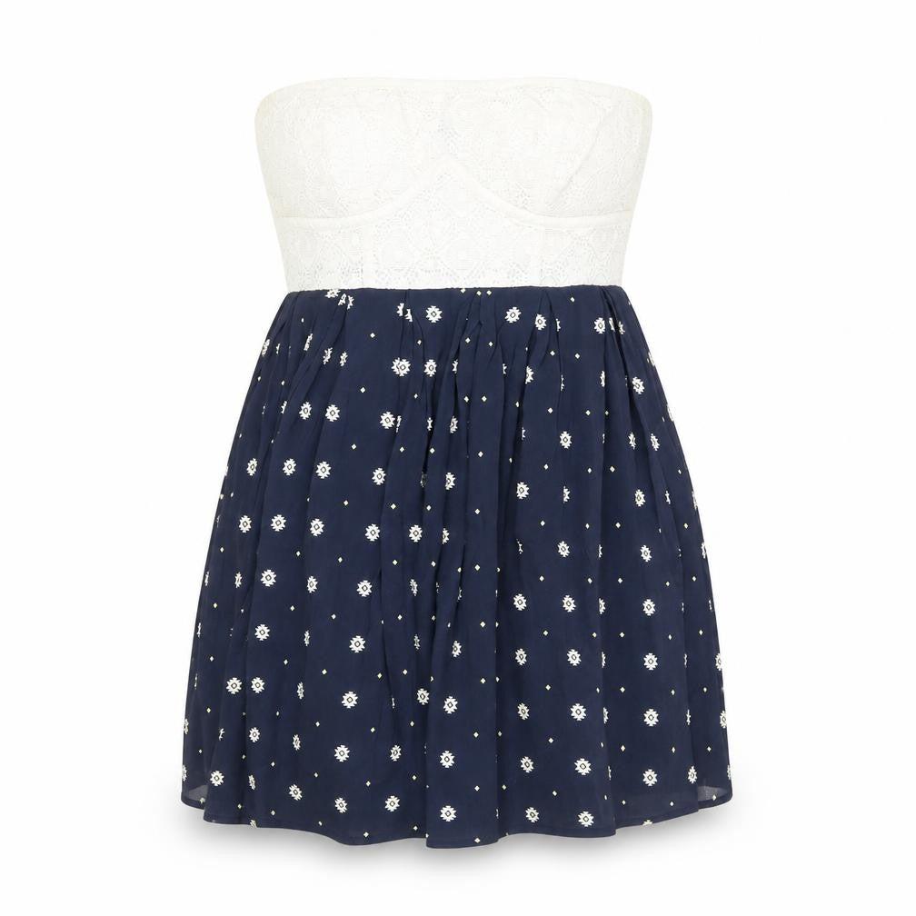 Soulcal & Co Women's Strapless Navy Floral Dress S