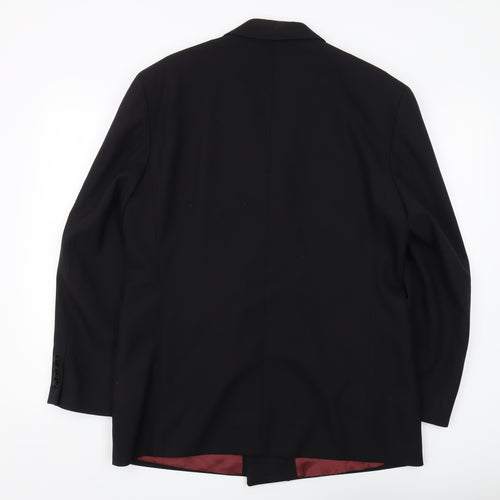 Moss Bros Men's Black Double-Breasted Blazer, 42R