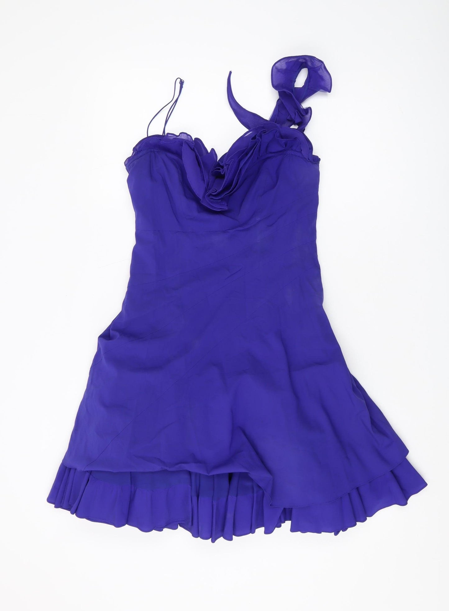 Karen Millen Women's Purple Silk Mini Party Dress Size 10