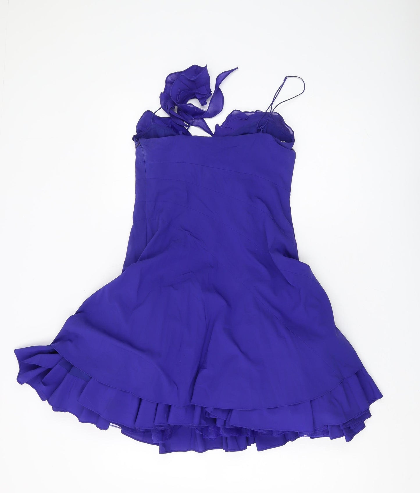 Karen Millen Women's Purple Silk Mini Party Dress Size 10
