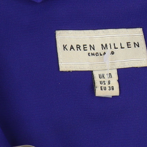 Karen Millen Women's Purple Silk Mini Party Dress Size 10