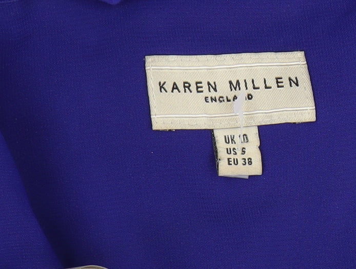Karen Millen Women's Purple Silk Mini Party Dress Size 10