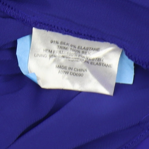 Karen Millen Women's Purple Silk Mini Party Dress Size 10