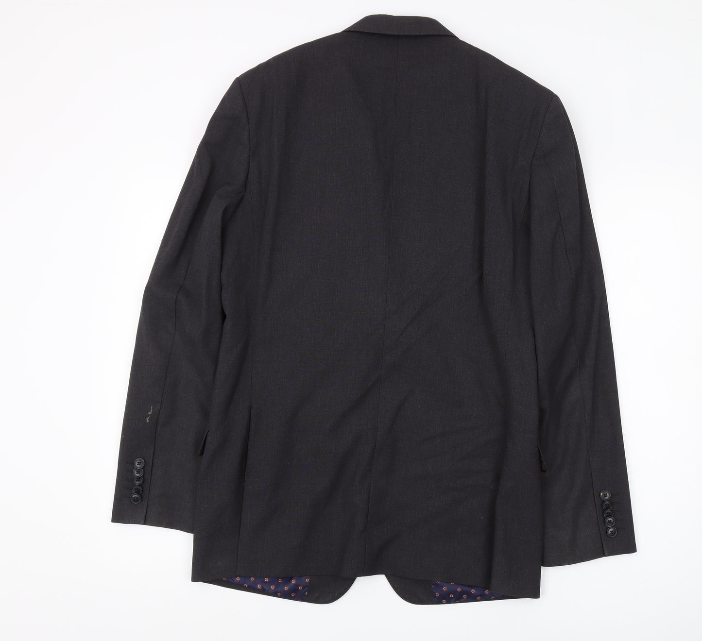 T.M. Lewin Men's Grey Wool Blazer, Size 38, Regular Fit