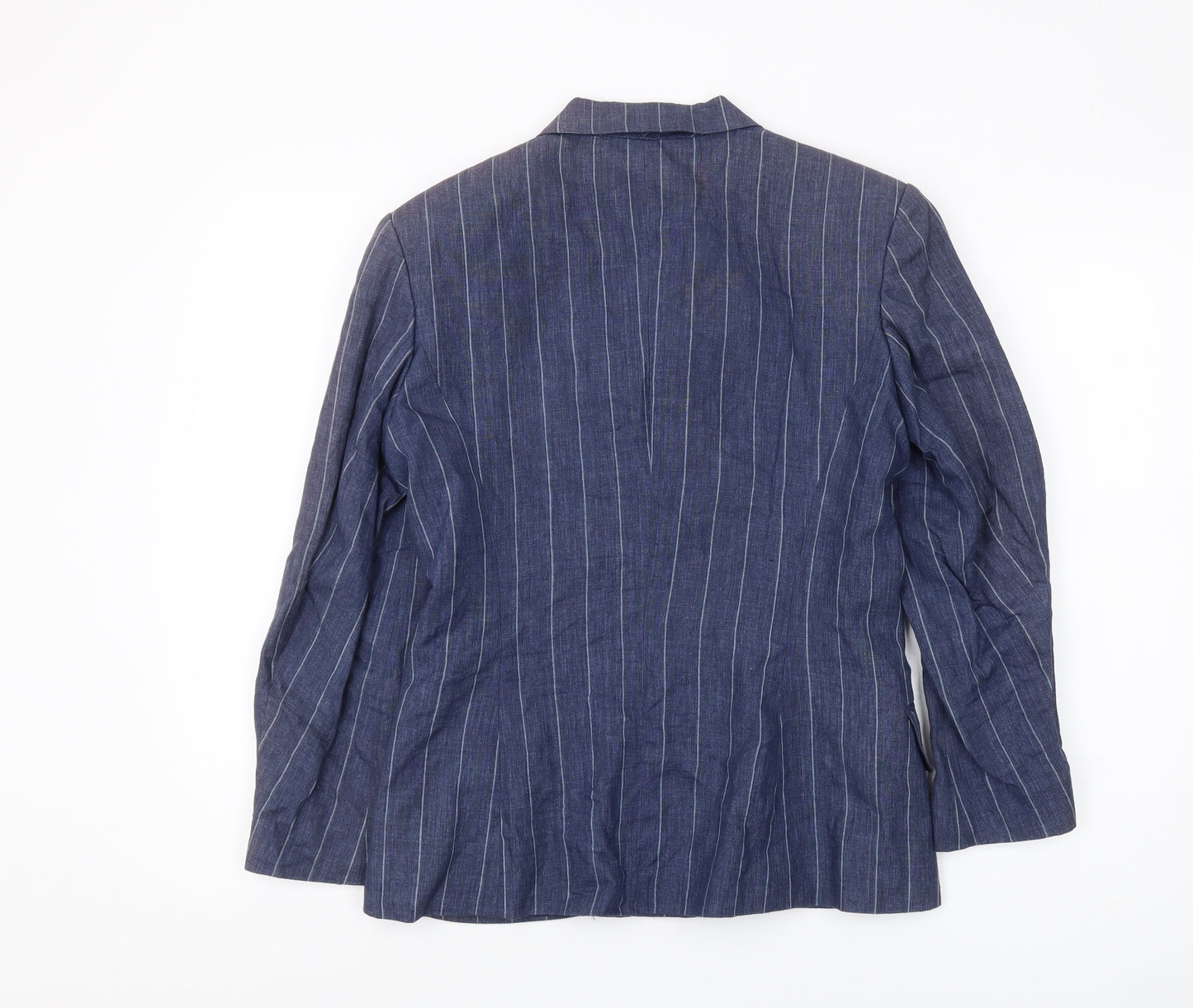 Laura Ashley Women's Blue Pinstripe Blazer, Size 8