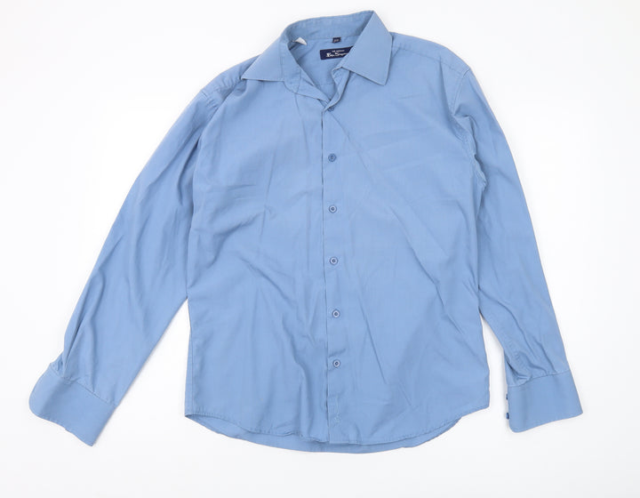 Ben Sherman Men's Blue Regular Fit Long Sleeve Shirt