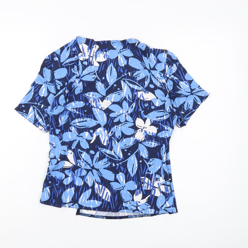 Eastex Women's Blue Floral Wrap Blouse - Size 10