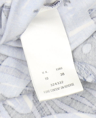 Eastex Women's Blue Floral Wrap Blouse - Size 10