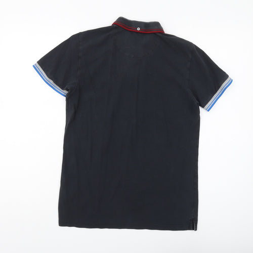 Ben Sherman Men's Black Cotton Polo Shirt Size S