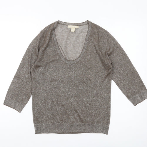 Banana Republic Women's Brown Scoop Neck Jumper S