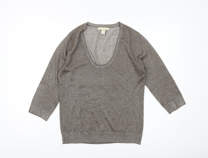 Banana Republic Women's Brown Scoop Neck Jumper S