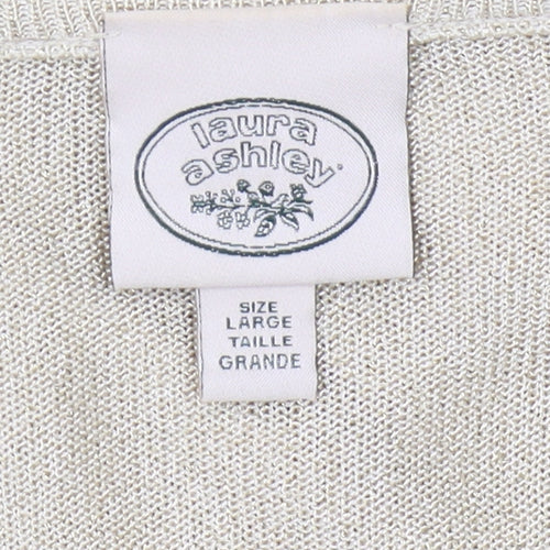 Laura Ashley Women's Beige Cardigan L - Elegant & Lightweight