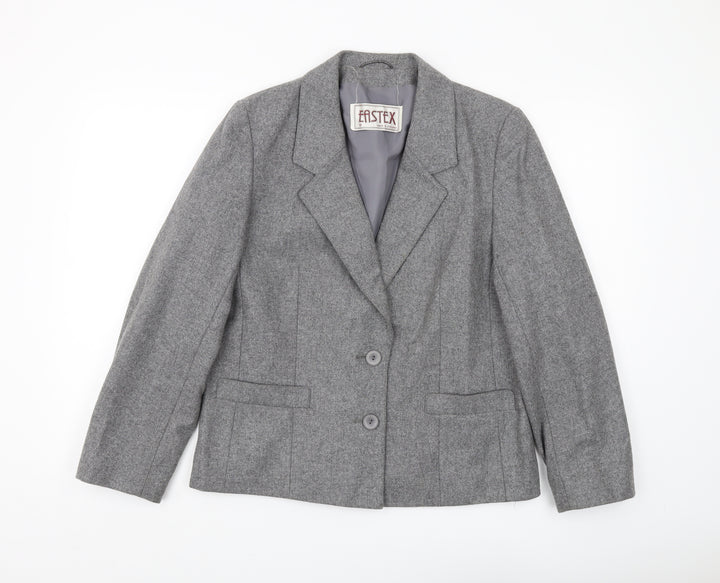 Eastex Women's Grey Wool Blazer Size 12 – Vintage Style