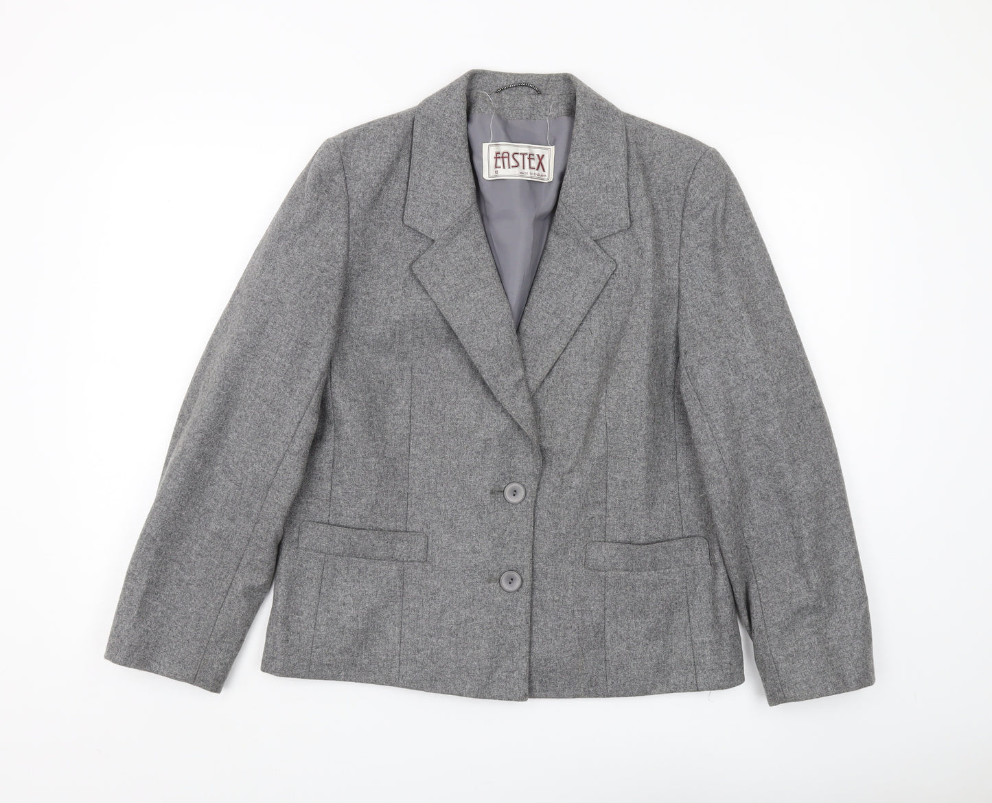 Eastex Women's Grey Wool Blazer Size 12 – Vintage Style