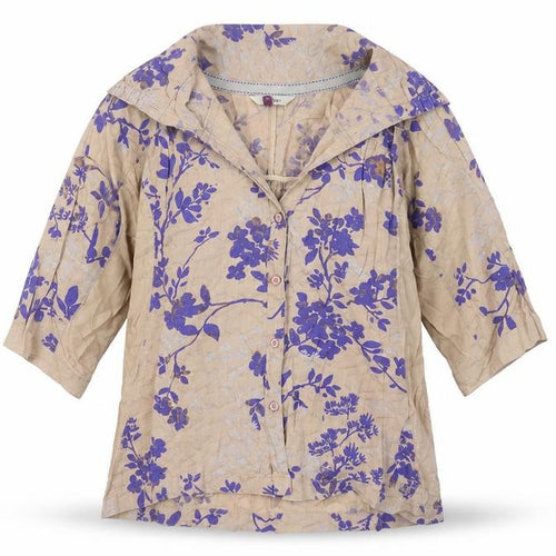 Fat Face Women Beige Floral Blouse Tunic Size 10