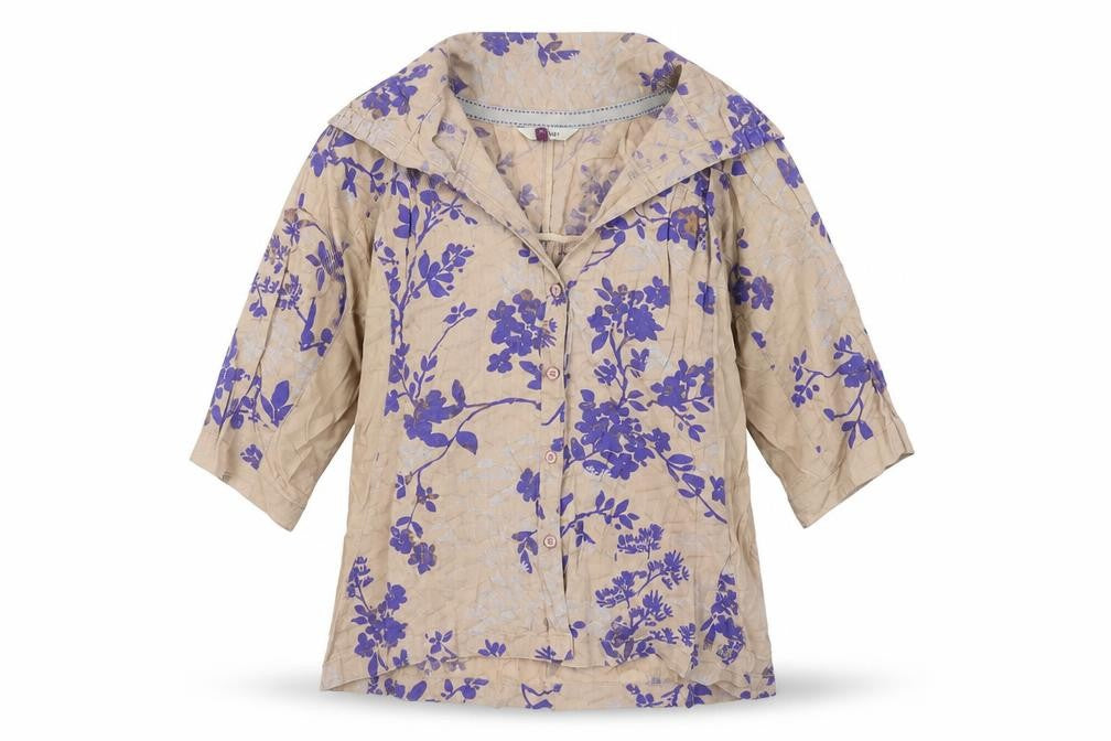 Fat Face Women Beige Floral Blouse Tunic Size 10