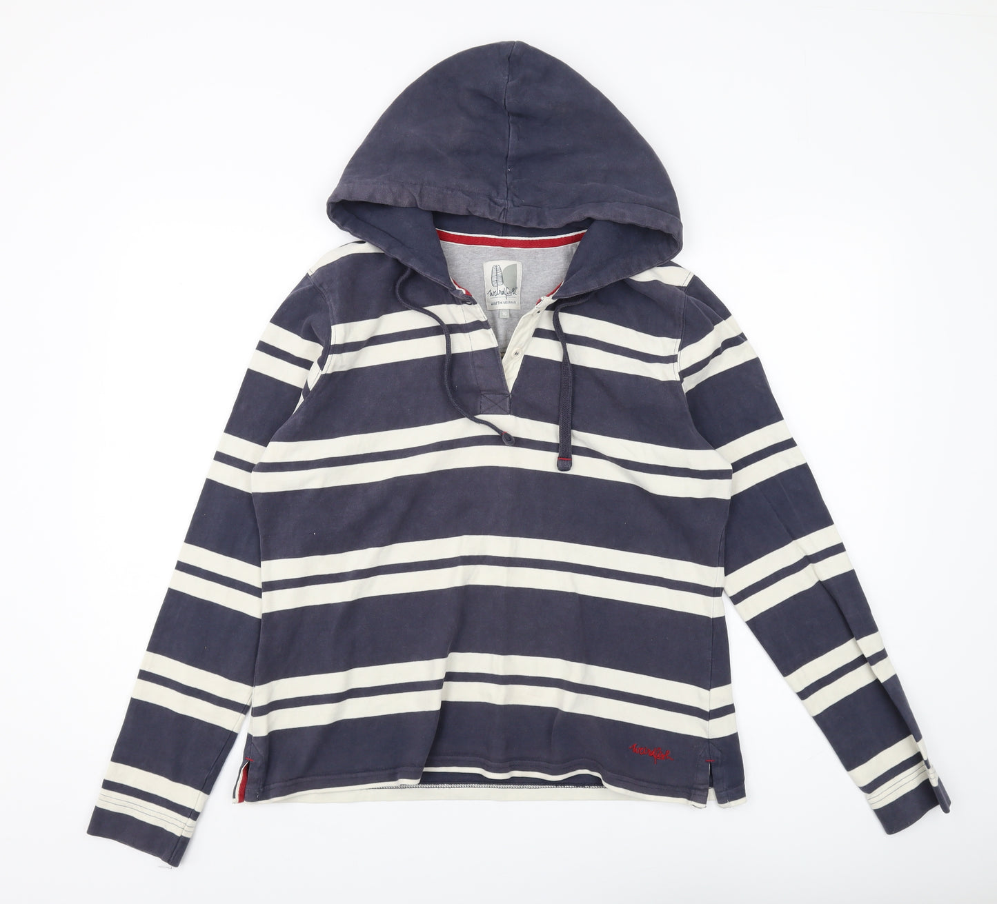 Weird Fish Women's Blue Striped Pullover Hoodie