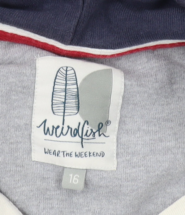 Weird Fish Women's Blue Striped Pullover Hoodie