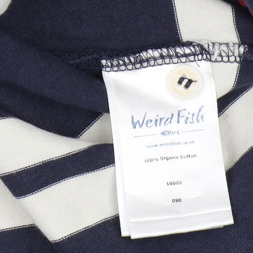 Weird Fish Women's Blue Striped Pullover Hoodie