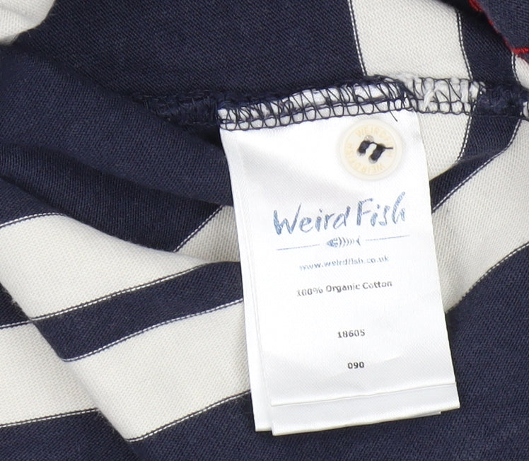 Weird Fish Women's Blue Striped Pullover Hoodie