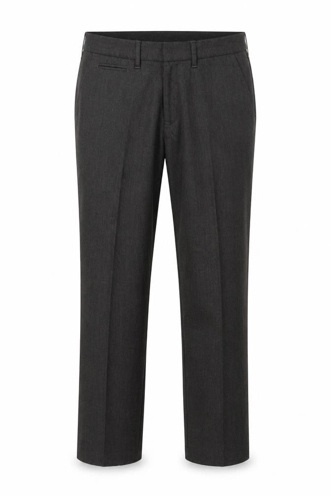Front view of Hugo Boss Men's Grey Dress Pants, size M, Regular Fit