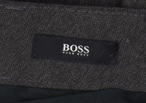 Hugo Boss Men's Grey Dress Pants, Size M, Regular Fit