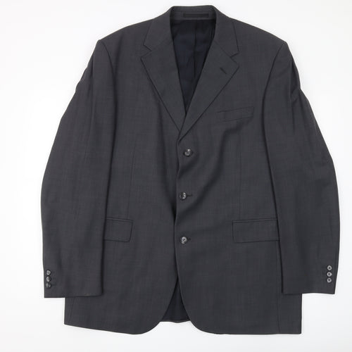 Centaur Men's Grey Blazer, Size 46L, Formal Long Wool Jacket