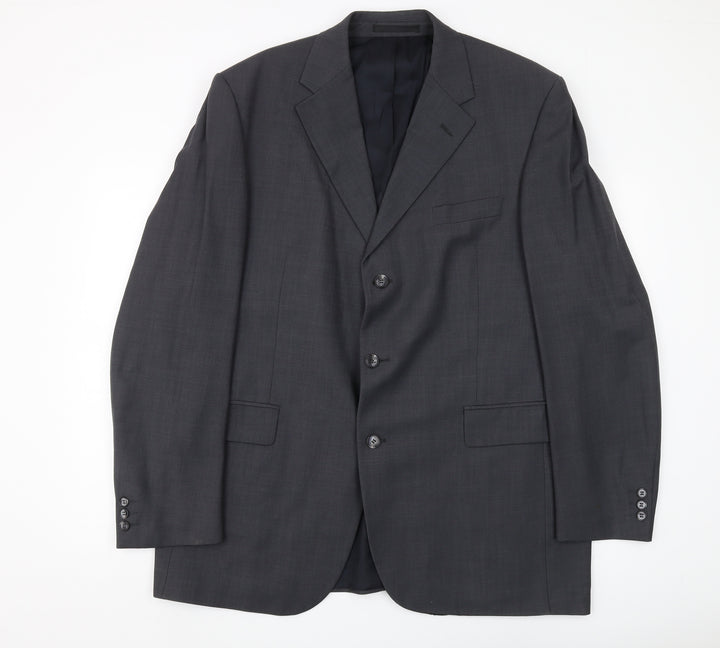 Centaur Men's Grey Blazer, Size 46L, Formal Long Wool Jacket