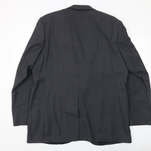 Centaur Men's Grey Blazer, Size 46L, Formal Long Wool Jacket