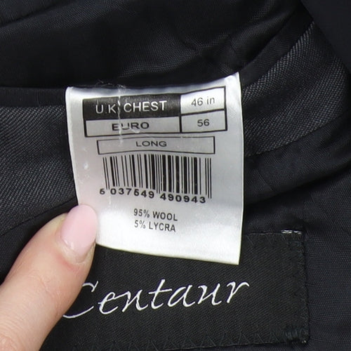 Centaur Men's Grey Blazer, Size 46L, Formal Long Wool Jacket