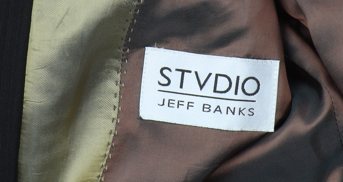 Studio Jeff Banks Men's Black Striped Blazer 42 Regular