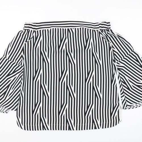 Karen Millen Women's Striped Off-Shoulder Blouse, Size 10