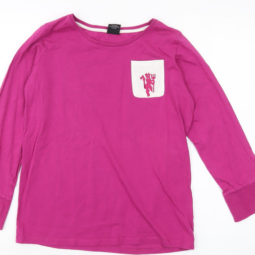 Manchester United Girls Pink Long Sleeve T-Shirt 12-13 Years