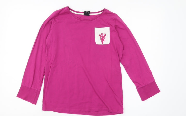 Manchester United Girls Pink Long Sleeve T-Shirt 12-13 Years