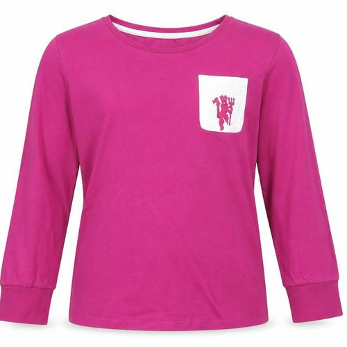 Manchester United Girls Pink Long Sleeve T-Shirt 12-13 Years