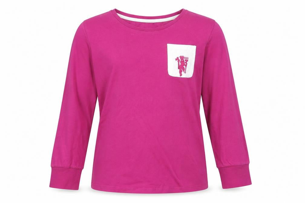 Manchester United Girls Pink Long Sleeve T-Shirt 12-13 Years