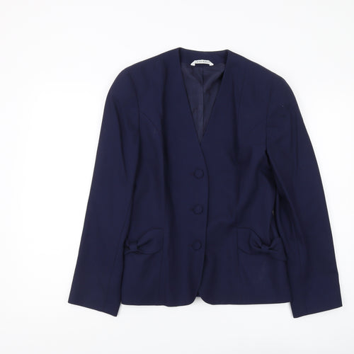 Laura Ashley Women's Blue Wool Blazer Size 10