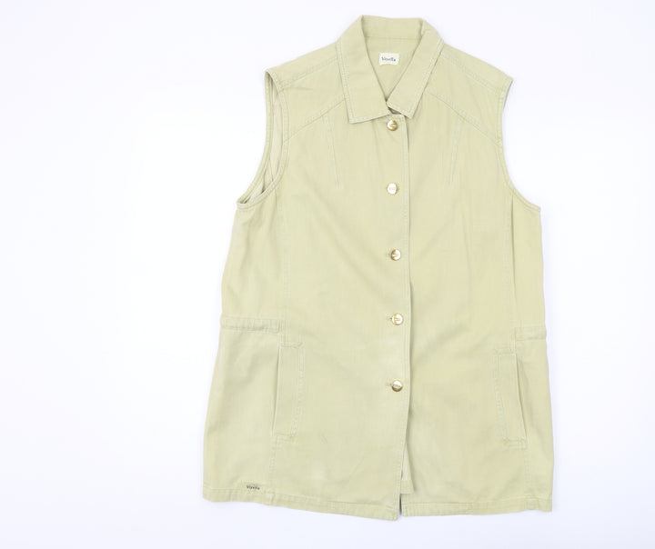 Viyella Beige Women's Waistcoat, Size 10, Classic Casual Style