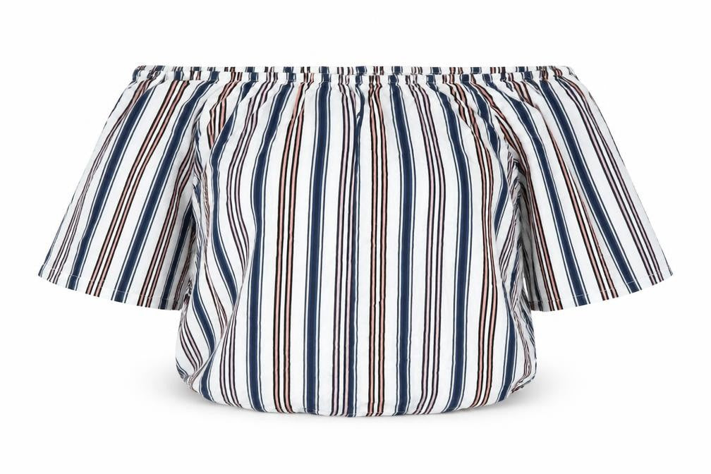 Front view of Jacqueline de Yong Women's Multicoloured Striped Blouse