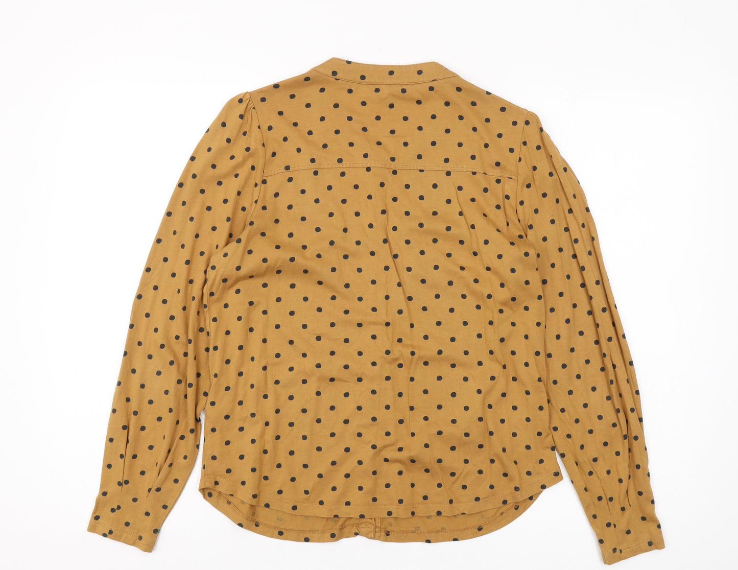 White Stuff Women's Brown Polka Dot Button-Up Shirt